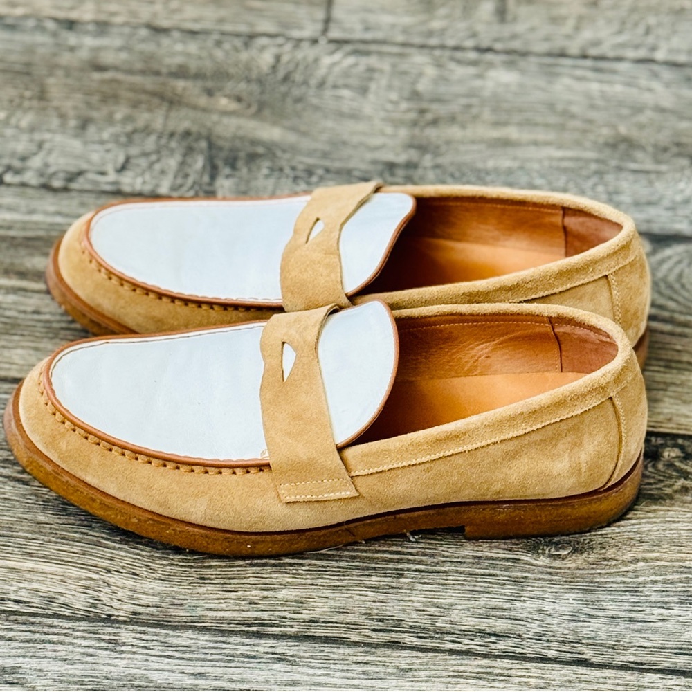 Marc Nolan Men’s Stylish Tan and White Loafers / Sneakers - Picture 4 of 10